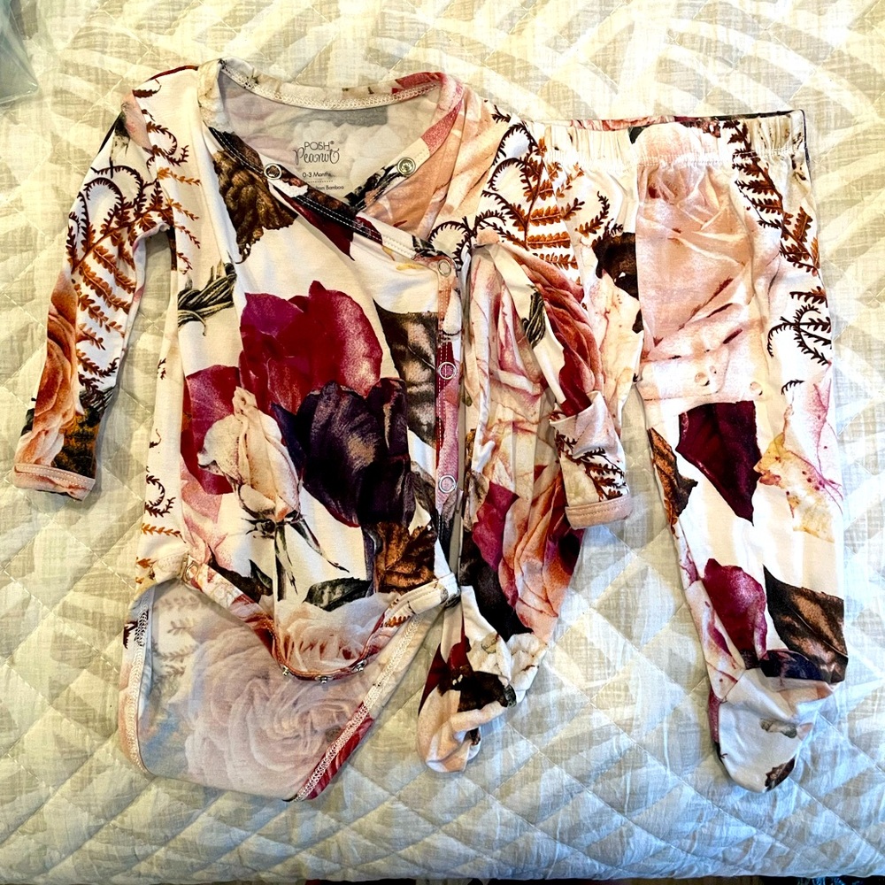 Posh peanut bodysuit & pant set 0-3 month